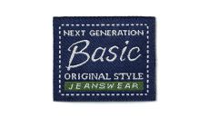 Nášivka džínsový štítok Basic Original Style, štvorec, nažehľovací, modrá