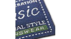 Nášivka džínsový štítok Basic Original Style, štvorec, nažehľovací, modrá