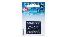 Nášivka džínsový štítok Basic Original Style, štvorec, nažehľovací, modrá