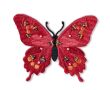 Nášivka motýľ s korálkami, nažehľovacia, červená