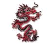 Nášivka ázijský drak, nažehľovacia, červená/čierna