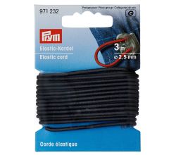 Elastická šnúrka, 2,5 mm, sivá, 3 m