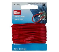 Elastická šnúrka, 2,5 mm, červená, 3 m