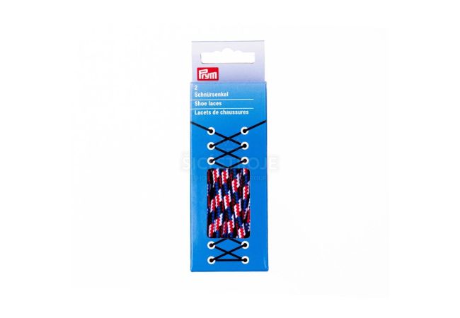 Okrúhle šnúrky outdoorové, 5 mm, 150 cm, modré/červené/biele