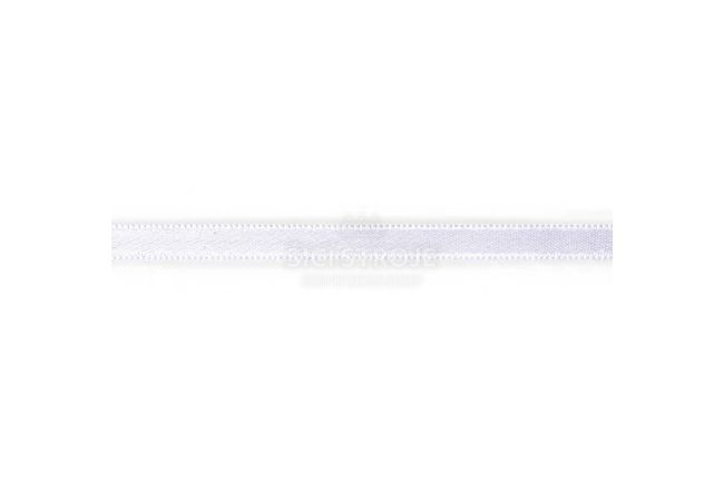 Saténová stuha, 4 m x 6 mm, biela
