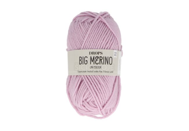 Priadza Drops Big Merino Uni Colour, 50 g - púdrová ružová
