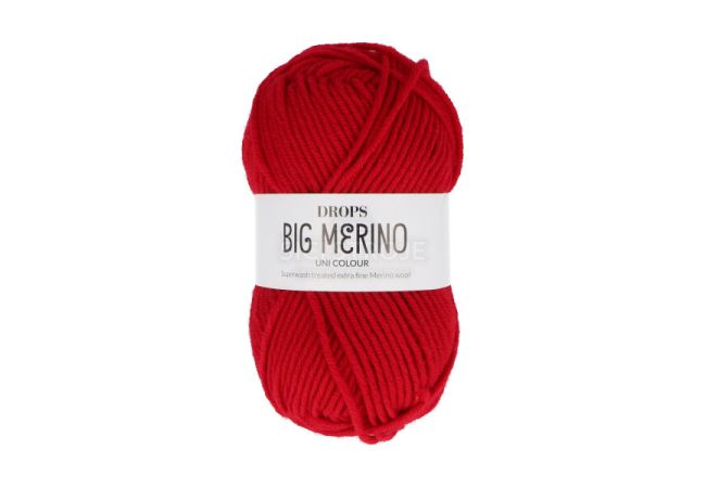 Priadza Drops Big Merino Uni Colour, 50 g - karmínová