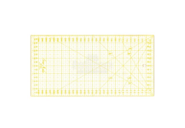 Rastrové pravítko pre patchwork 16x32cm, žlté TEXI 4067