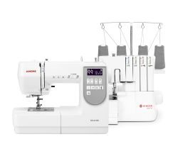 Šijací stroj Janome DC6100 + overlock Singer S14-78