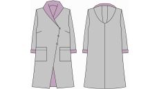 Strih Cardigan s kapucňou dámsky cardigan 170 cm