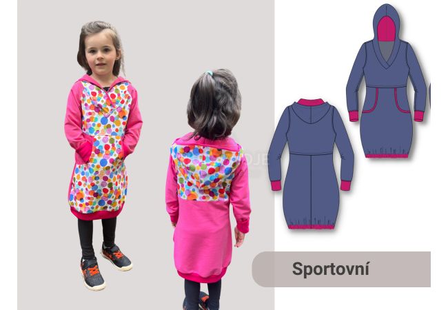 Strih Doris detské šaty/mikinošaty