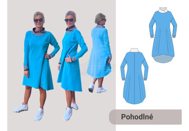 Strih Adela dámaské šaty/mikinošaty 170 cm