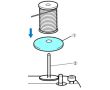 Filcový krúžok pod niť k šijaciemu stroju - biely
