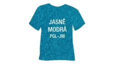 Glitrová hrubá nažehľovacia fólia POLI-TAPE Craft - jasne modrá