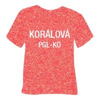 Glitrová hrubá nažehľovacia fólia POLI-TAPE Craft - koralová