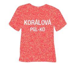 Glitrová hrubá nažehľovacia fólia POLI-TAPE Craft - koralová