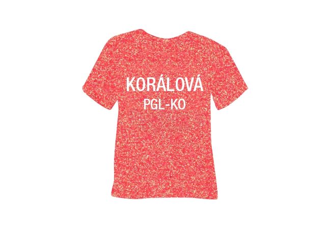 Glitrová hrubá nažehľovacia fólia POLI-TAPE Craft - koralová