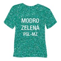 Glitrová hrubá nažehľovacia fólia POLI-TAPE Craft - modro-zelená