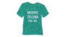 Glitrová hrubá nažehľovacia fólia POLI-TAPE Craft - modro-zelená