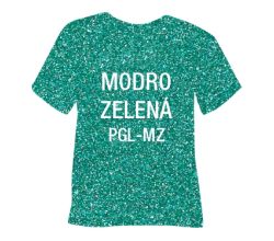 Glitrová hrubá nažehľovacia fólia POLI-TAPE Craft - modro-zelená