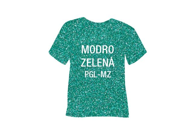 Glitrová hrubá nažehľovacia fólia POLI-TAPE Craft - modro-zelená