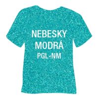 Glitrová hrubá nažehľovacia fólia POLI-TAPE Craft - nebesky modrá