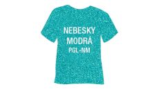 Glitrová hrubá nažehľovacia fólia POLI-TAPE Craft - nebesky modrá