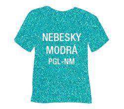 Glitrová hrubá nažehľovacia fólia POLI-TAPE Craft - nebesky modrá