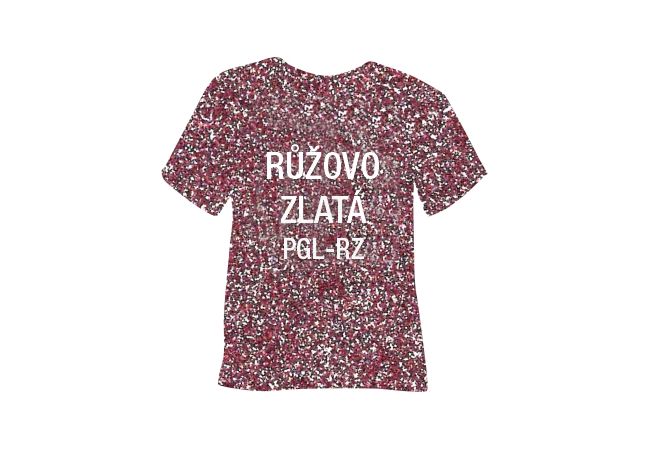 Glitrová hrubá nažehľovacia fólia POLI-TAPE Craft - ružovo-zlatá