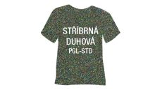 Glitrová hrubá nažehľovacia fólia POLI-TAPE Craft - strieborná dúhová