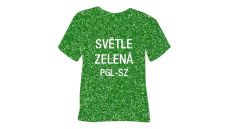 Glitrová hrubá nažehľovacia fólia POLI-TAPE Craft - svetlo zelená