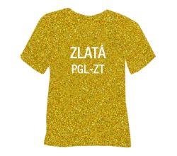 Glitrová hrubá nažehľovacia fólia POLI-TAPE Craft - zlatá