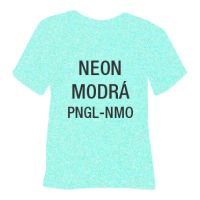 Neónová glitrová hrubá nažehľovacia fólia POLI-TAPE Craft - modrá