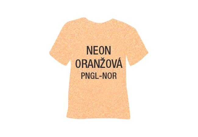 Neónová glitrová hrubá nažehľovacia fólia POLI-TAPE Craft - oranžová