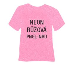 Neónová glitrová hrubá nažehľovacia fólia POLI-TAPE Craft - ružová