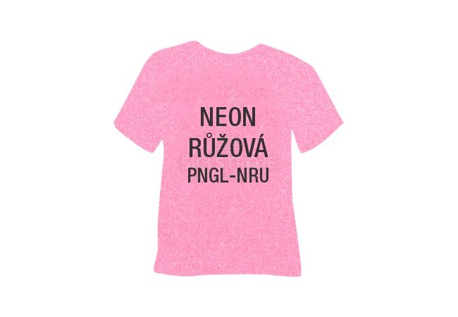Neónová glitrová hrubá nažehľovacia fólia POLI-TAPE Craft - ružová