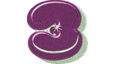 Výšivka číslica 3 - variant 2