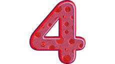 Výšivka číslica 4 - variant 1