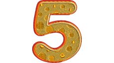 Výšivka číslica 5 - variant 1