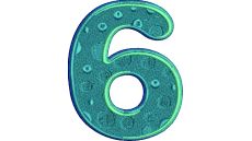 Výšivka číslica 6 - variant 1