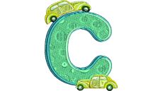 Výšivka písmeno C - variant 1