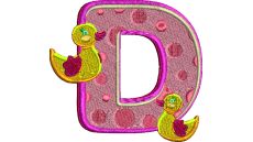 Výšivka písmeno D - variant 1