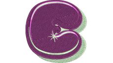 Výšivka písmeno E - variant 2