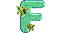 Výšivka písmeno F - variant 1