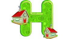 Výšivka písmeno H - variant 1