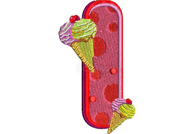 Výšivka písmeno I - variant 1