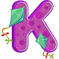 Výšivka písmeno K - variant 1