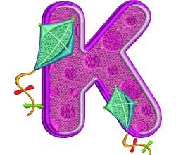 Výšivka písmeno K - variant 1