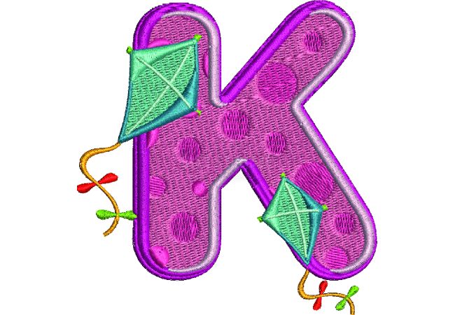 Výšivka písmeno K - variant 1