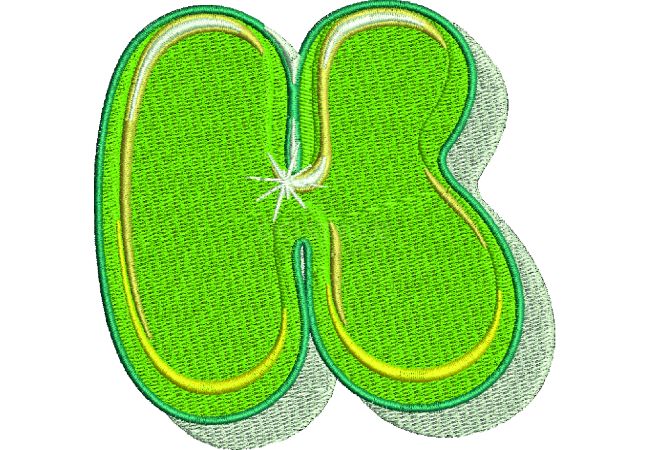 Výšivka písmeno K - variant 2